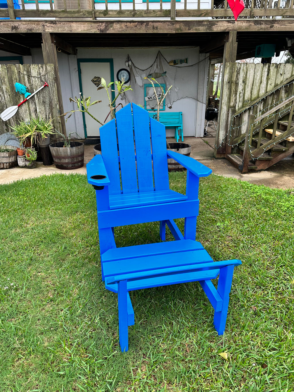 Handcrafted Coastal Captain's Adirondack Chair