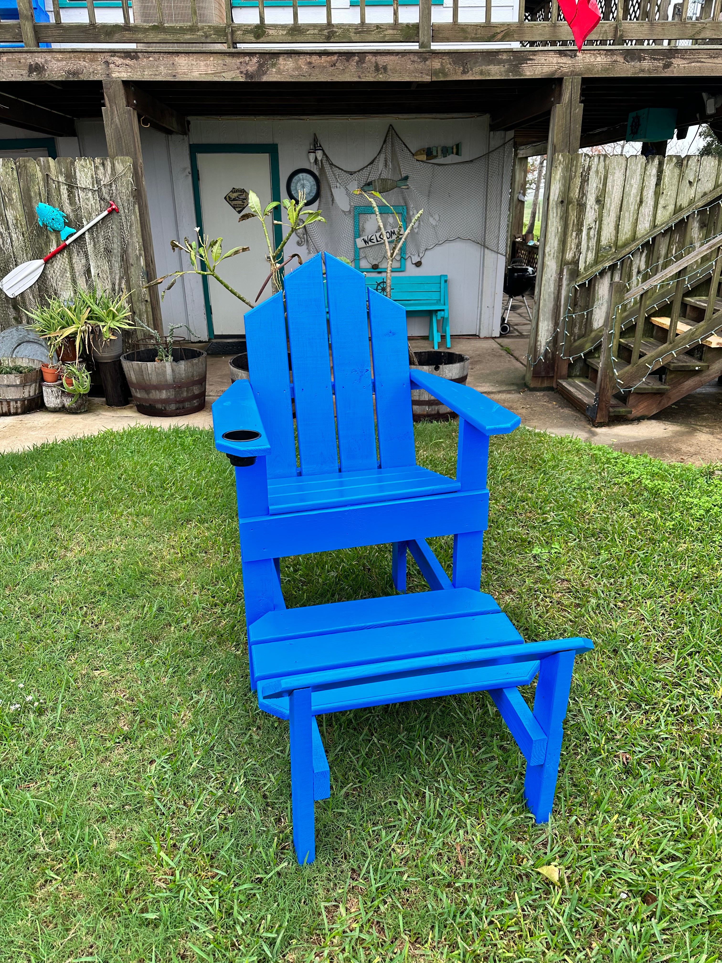 Handcrafted Coastal Captain's Adirondack Chair