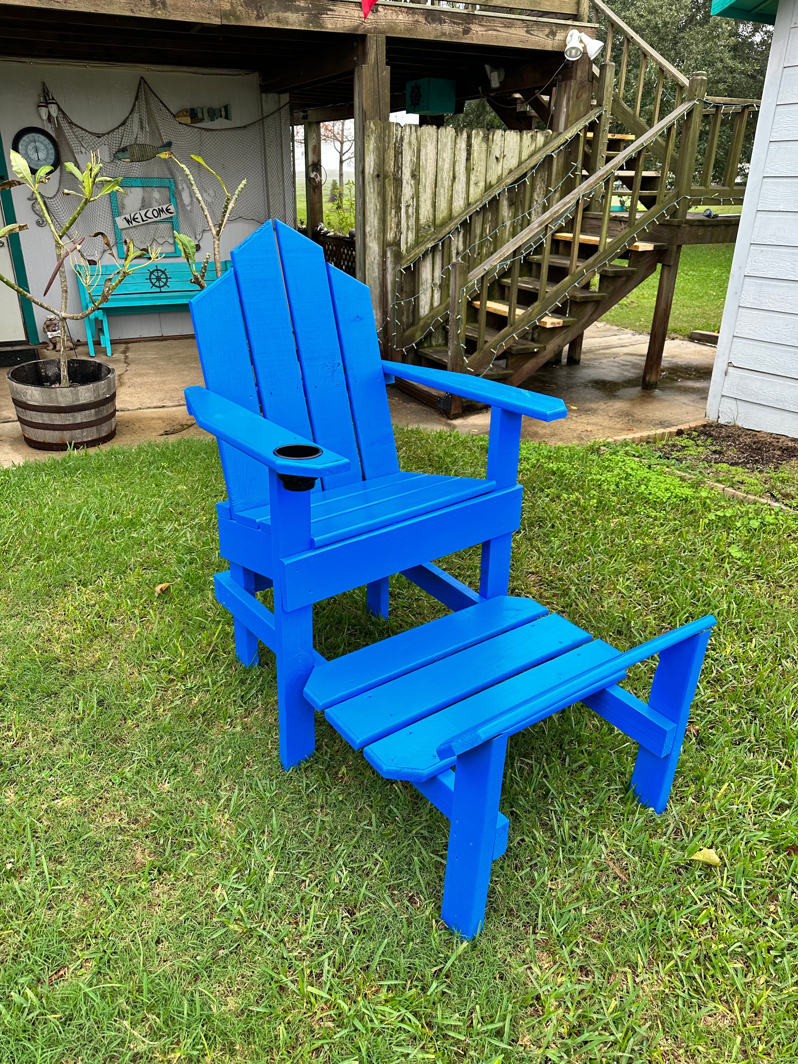 Handcrafted Coastal Captain's Adirondack Chair